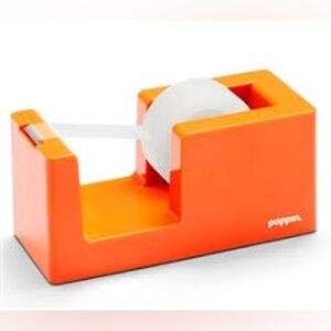 Poppin Orange Tape Dispenser | Weighted Desktop Organizer